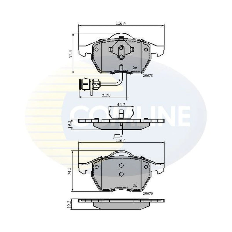 Comline 4 x Front Brake Pad Set CBP1715