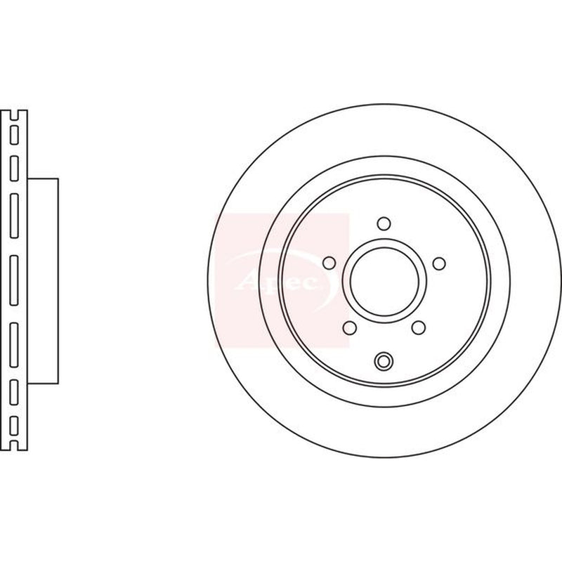 Apec 2 x Vented Rear Brake Discs DSK3247