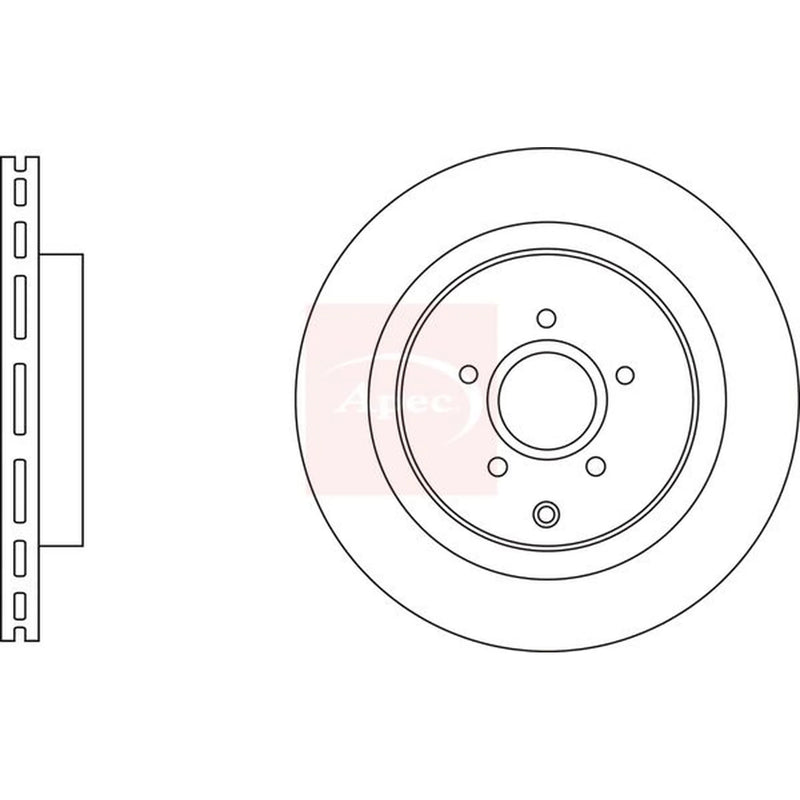 Apec 2 x Vented Rear Brake Discs DSK3247