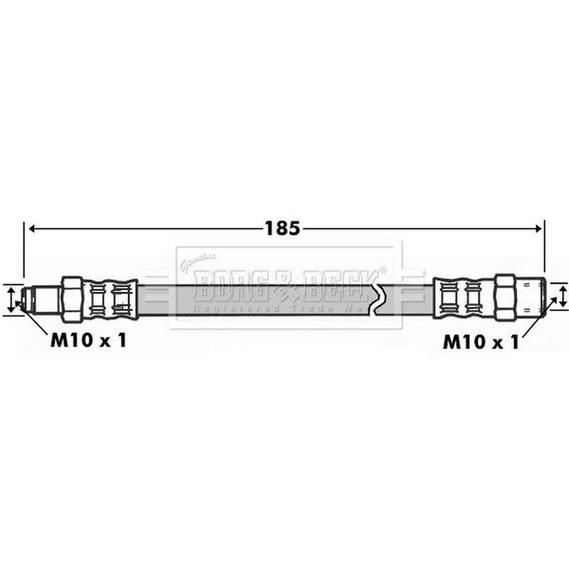 Borg & Beck Brake Hydraulic Hose Line Rear Left BBH6026