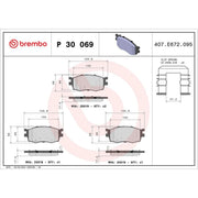 Brembo 4 x Front Brake Pad Set P30069