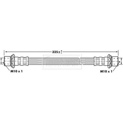 Borg & Beck Brake Hydraulic Hose Line Rear Left BBH6861
