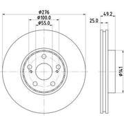 DON 2 x Externally Vented Front Brake Discs PCD15462