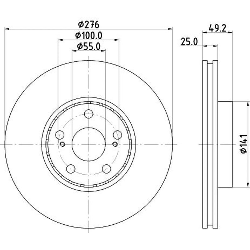 DON 2 x Externally Vented Front Brake Discs PCD15462