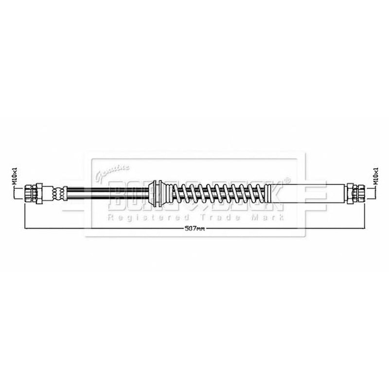 Borg & Beck Brake Hydraulic Hose Line Rear Left BBH8858