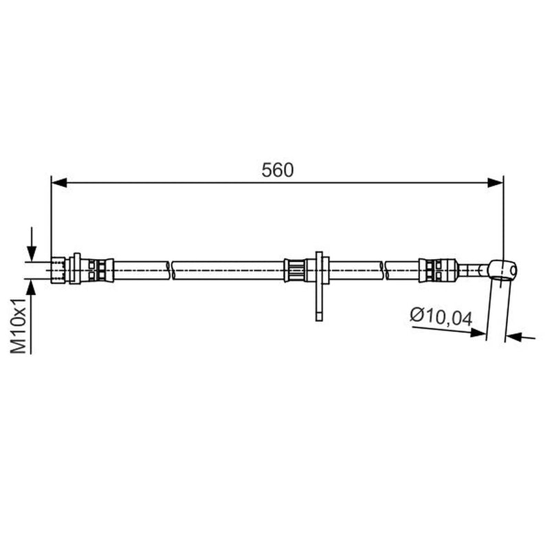 Bosch Brake Hydraulic Hose Line Front Right 1 987 481 512