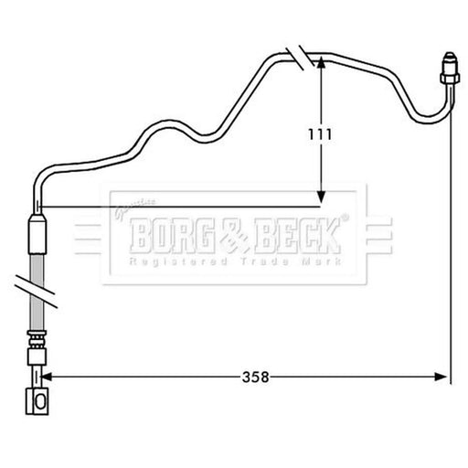 Borg & Beck Brake Hydraulic Hose Line Rear BBH7533