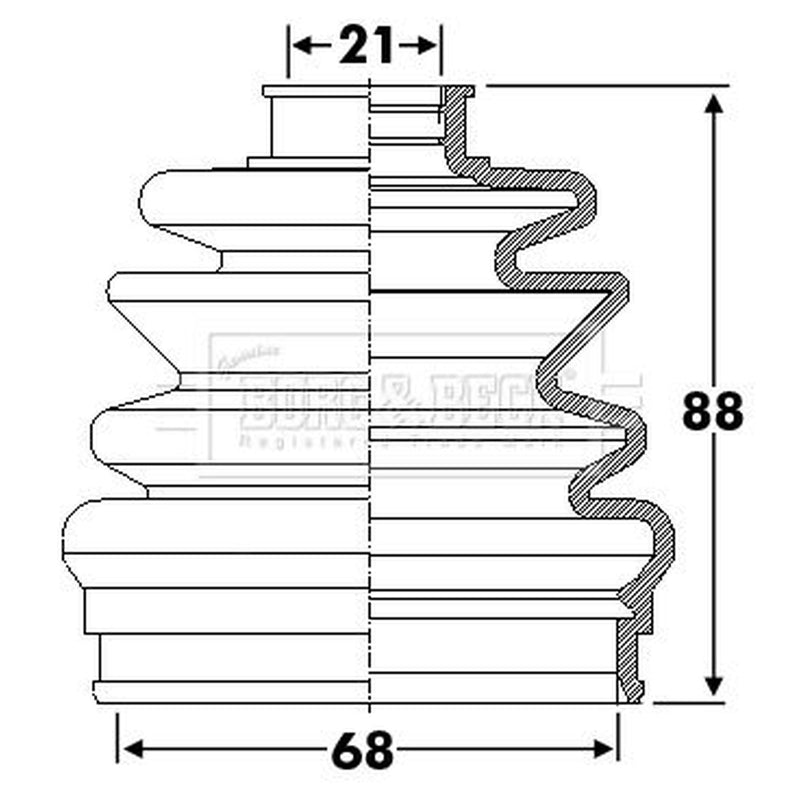 Borg & Beck Drive Shaft Bellow Kit Front Left BCB6303