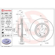 Brembo 2 x Front Brake Discs 09.9481.11