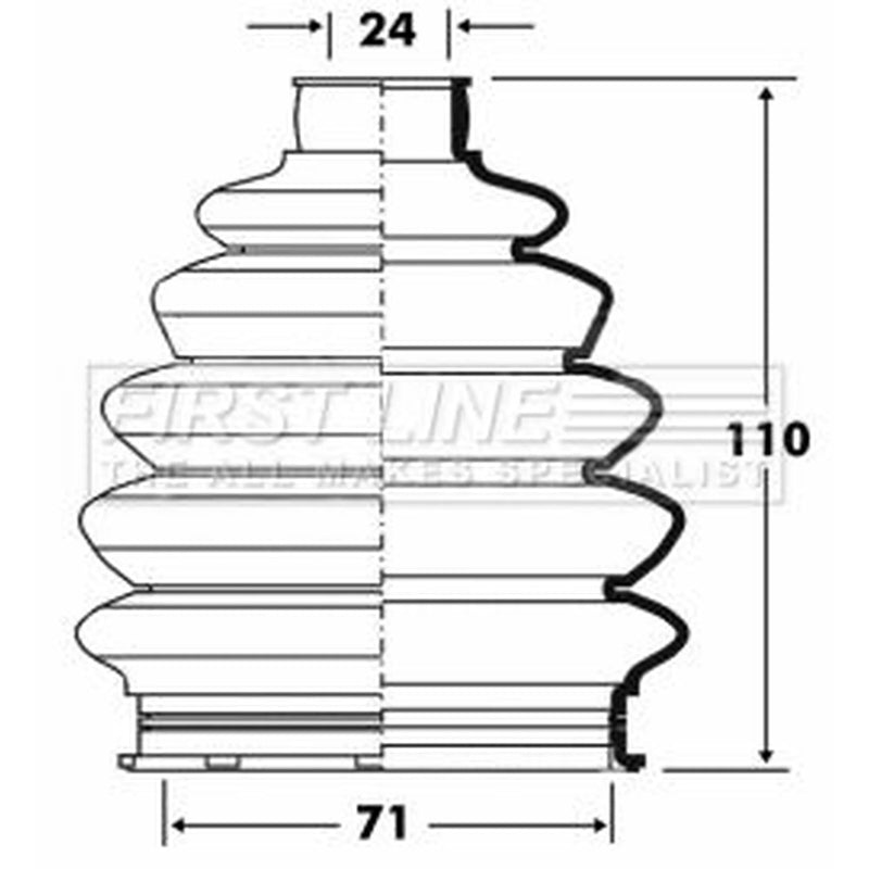 First Line Drive Shaft Bellow Kit Front Left Thermoplast FCB6078