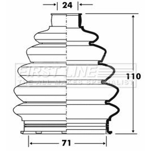 First Line Drive Shaft Bellow Kit Front Left Thermoplast FCB6078