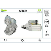 Valeo Starter Motor 12V 2.2kW 11 Teeth 438634