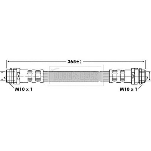 Borg & Beck Brake Hydraulic Hose Line Rear Left BBH6811