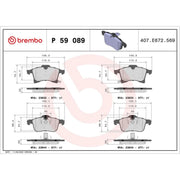 Brembo 4 x Front Brake Pad Set P59089