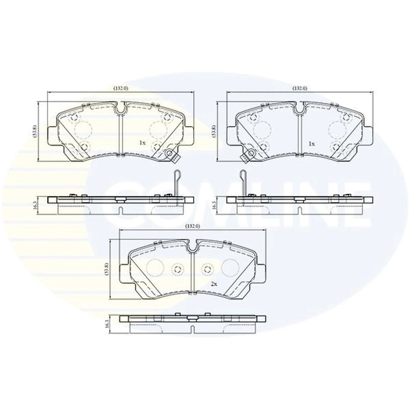 Comline 4 x Rear Brake Pad Set CBP33796