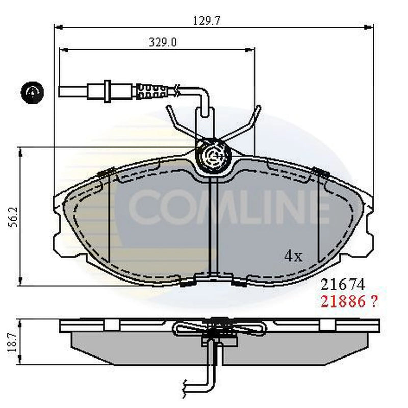 Comline 4 x Front Brake Pad Set CBP1340