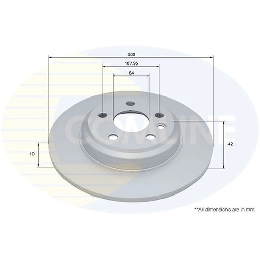 Comline 2 x Solid Rear Brake Discs ADC5276