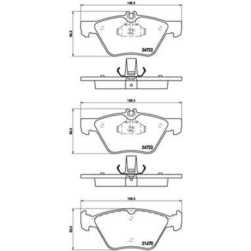 Brembo 4 x Front Brake Pad Set P50075