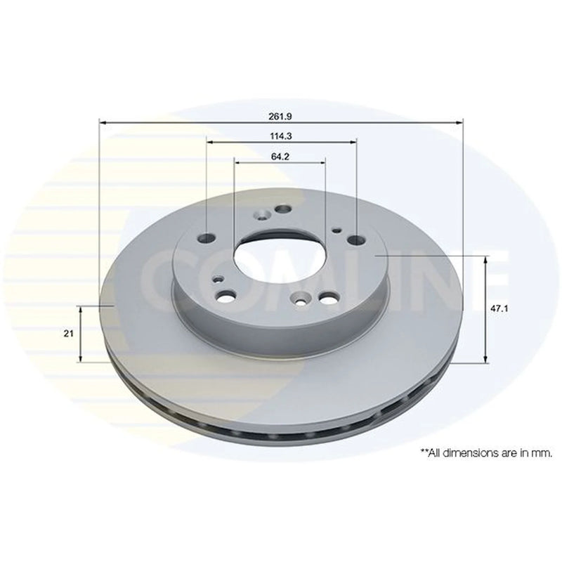 Comline 2 x Internally Vented Front Brake Discs ADC0563V