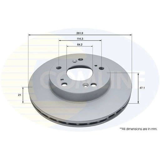 Comline 2 x Internally Vented Front Brake Discs ADC0563V
