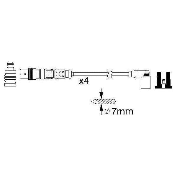 Genuine Bosch Ignition Lead B345 Fits Vw Golf - 2.0 - 98-04 0986356345 Bosch  - Town Parts