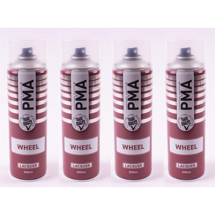 4 x PMA WHEEL LACQUER CLEAR PAINT SPRAY 500ml LAQUER BODYSHOP REPAIR PMA  - Town Parts