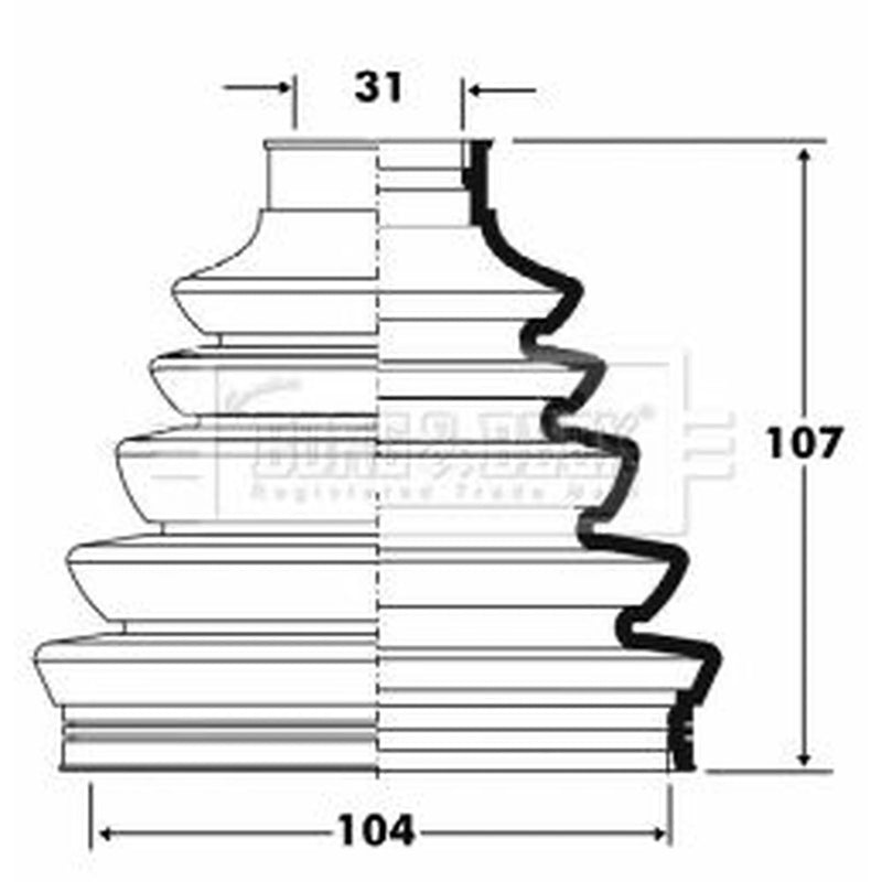 Borg & Beck Drive Shaft Bellow Kit Rear Left Therm BCB6087