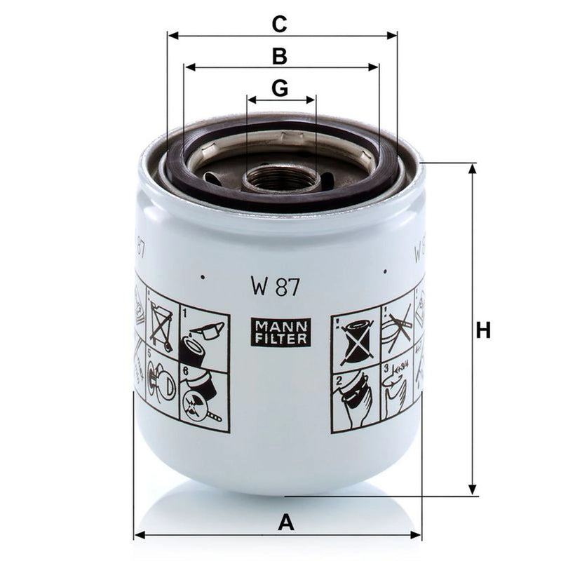 MANN-FILTER Engine Oil Filter W 87