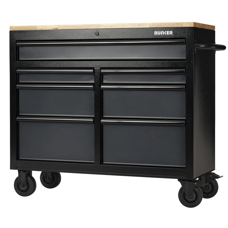 Bunker 7 Drawer Roller Tool Cabinet, 41", Grey