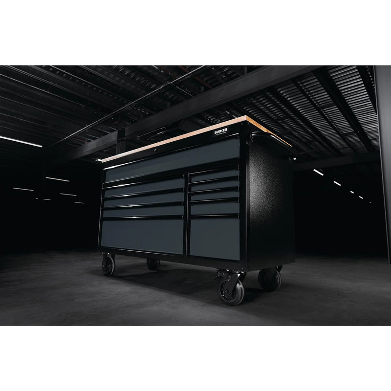 Bunker 10 Drawer Tool Cabinet 56" Grey