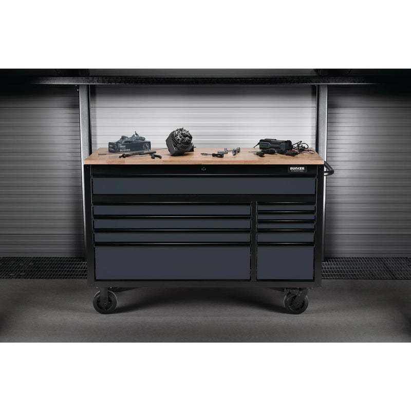 Bunker 10 Drawer Tool Cabinet 56" Grey