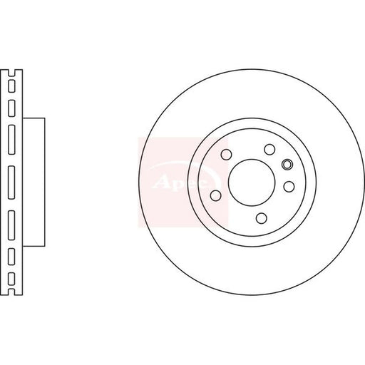 Apec 2 x Vented Front Brake Discs DSK904