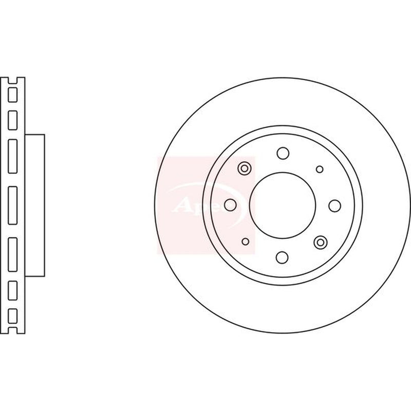 Apec 2 x Vented Front Brake Discs DSK2319