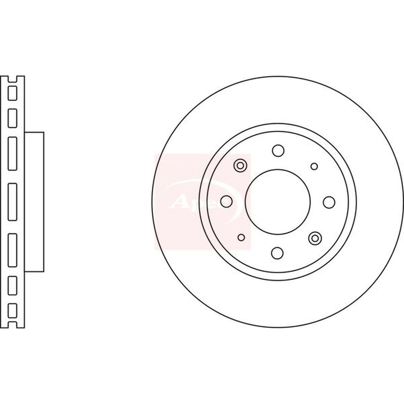 Apec 2 x Vented Front Brake Discs DSK2319