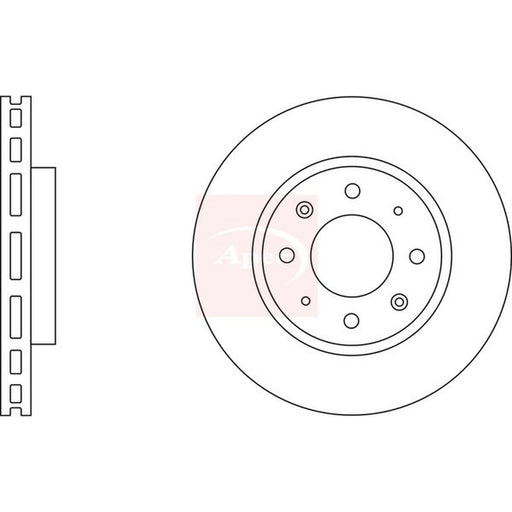 Apec 2 x Vented Front Brake Discs DSK2319