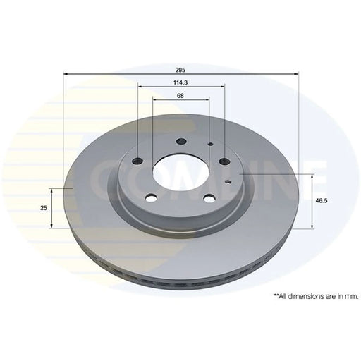 Comline 2 x Internally Vented Front Brake Discs ADC5192V