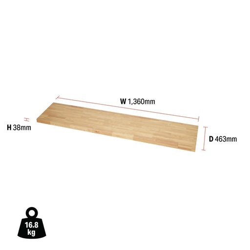 Bunker Modular Hardwood Worktop 1360mm