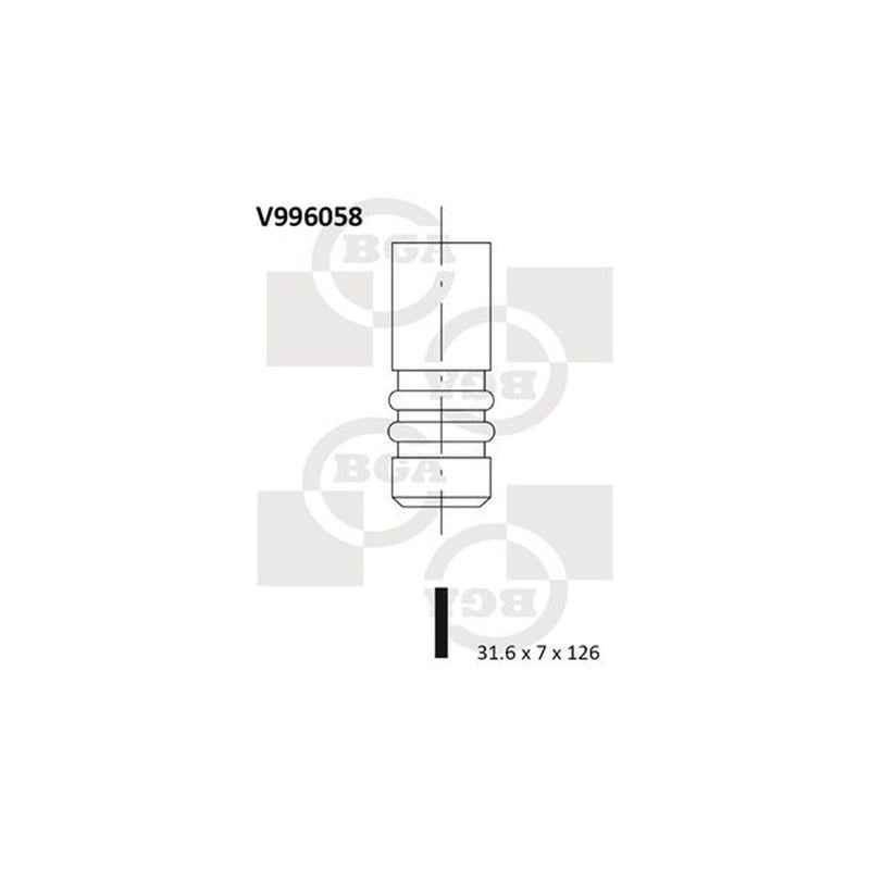 BGA Engine Exhaust Valve 31mm Head V996058