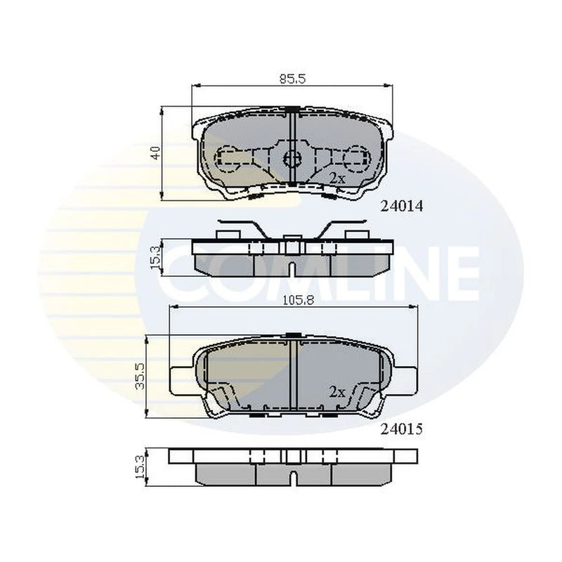 Comline 4 x Rear Brake Pad Set CBP31290