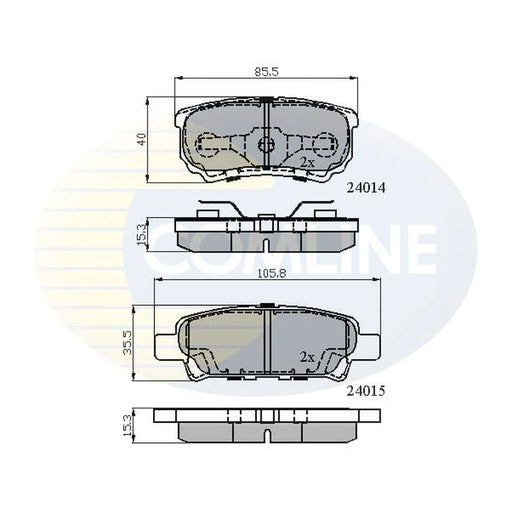 Comline 4 x Rear Brake Pad Set CBP31290