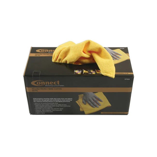 Connect Microfibre Yellow Cloths in Dispenser box - CPL