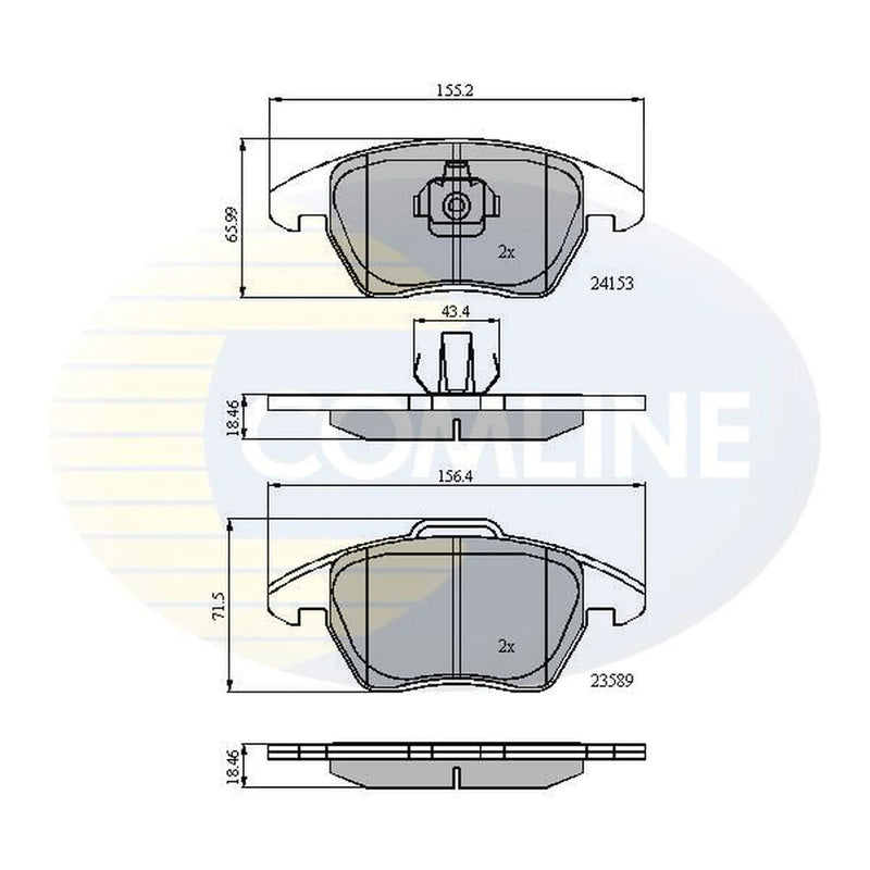 Comline 4 x Front Brake Pad Set CBP01308