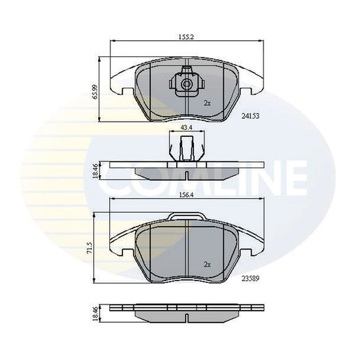 Comline 4 x Front Brake Pad Set CBP01308