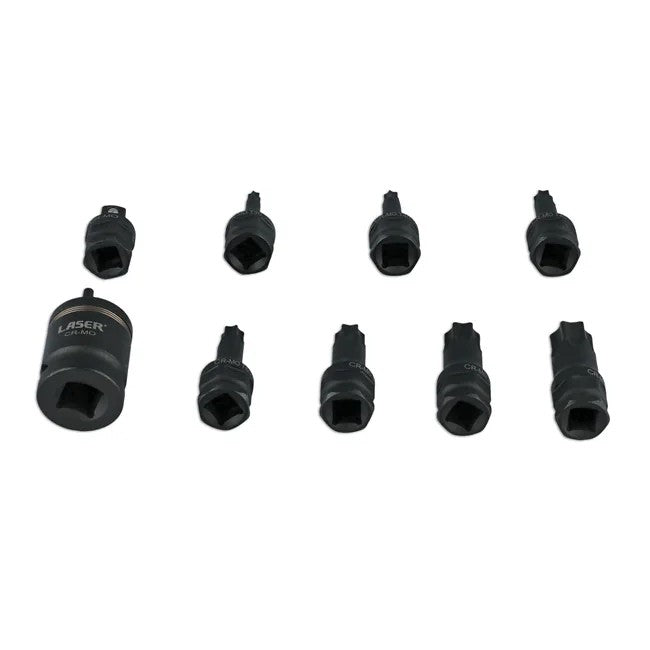 Laser Tools Dual Drive Star* Impact Bit Socket Set 9pc - PL