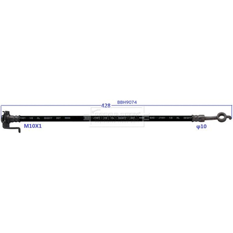 Borg & Beck Brake Hydraulic Hose Line Rear Right BBH9074