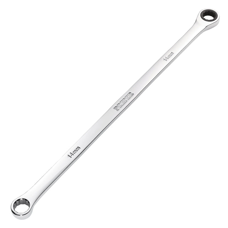 Draper HI-TORQ® Metric Extra-Long Double Ring Ratchet Spanner