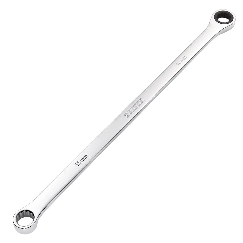 Draper HI-TORQ® Metric Extra-Long Double Ring Ratchet Spanner