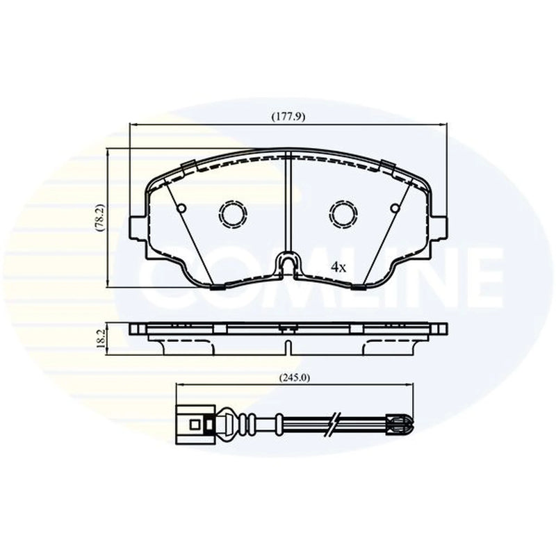 Comline 4 x Front Brake Pad Set CBP23425
