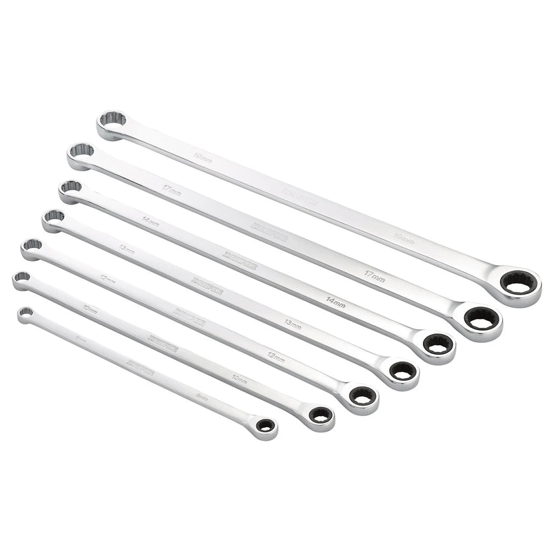 Draper HI-TORQ® Ratchet Spanner Set 7 Piece Extra-Long