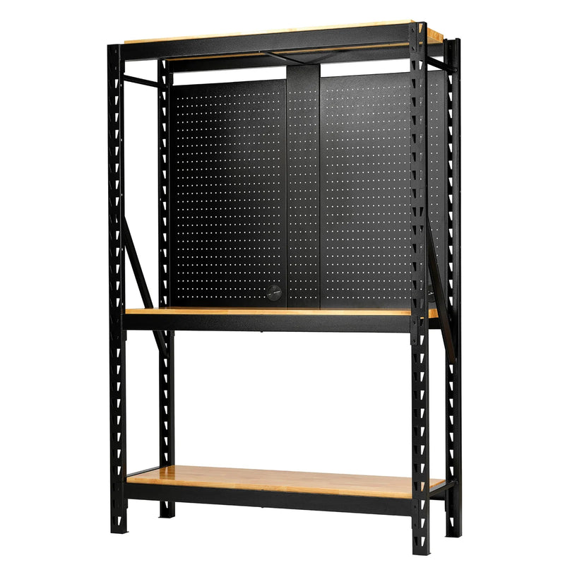 Bunker Modular 3 Tier Racking System with Hardwood Shelving